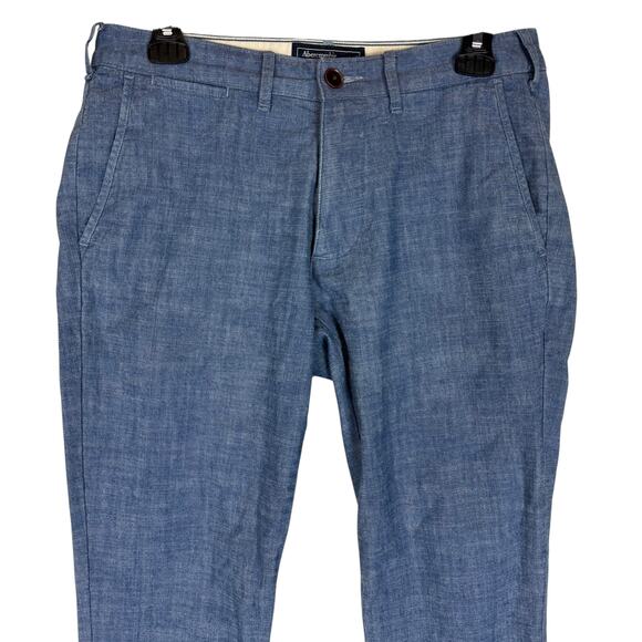 Abercrombie & Fitch Langdon Slim Fit Chino Pants Mens 29x30 Blue Stretch Cotton - Picture 3 of 16